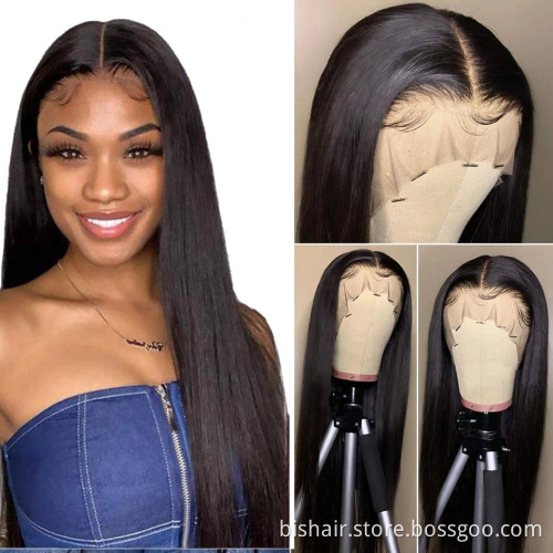 Super Good Quality Indian/Cambodia Virgin Hair Vendor Wholesale Human Hair Wigs Silk Straight 4x4 Lace Closure Wig For Women